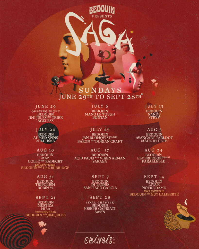 Saga Line Up Club Chinois Ibiza Bedouin