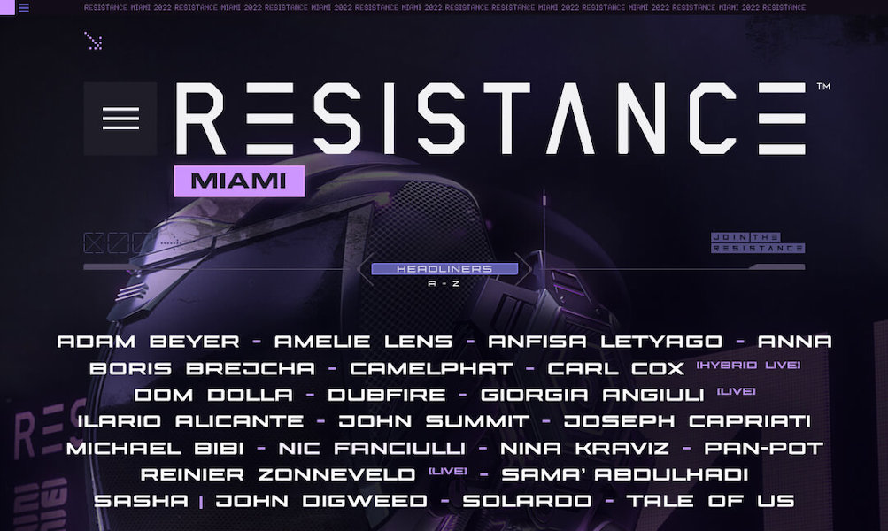 Ultra Music Festival Resistance lineup là một sự kiện âm nhạc hấp dẫn nhất năm, với dàn nghệ sĩ tuyệt vời và không khí sôi động. Video clip giới thiệu về Resistance lineup sẽ khiến bạn tò mò và muốn tham gia ngay lập tức. Hãy chứng kiến sức hút của những bộ nhạc tuyệt vời này.