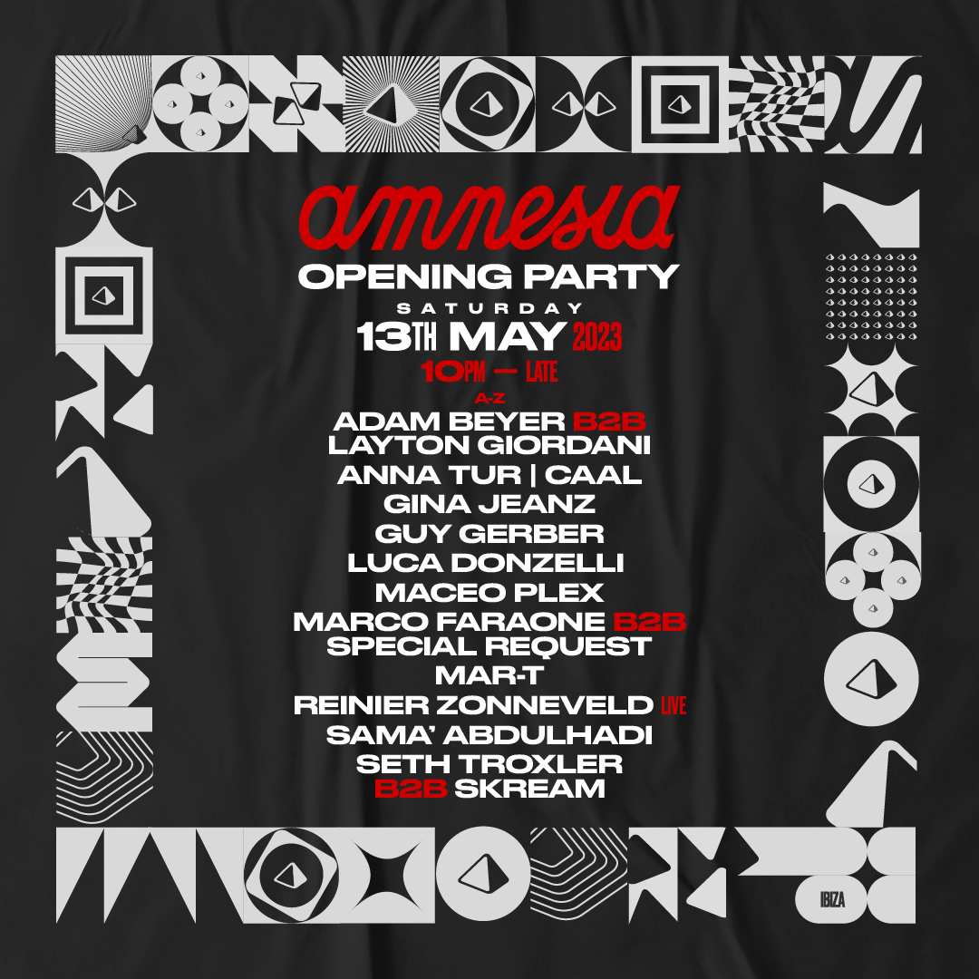 Amnesia Ibiza Line Up Opening Party 2023